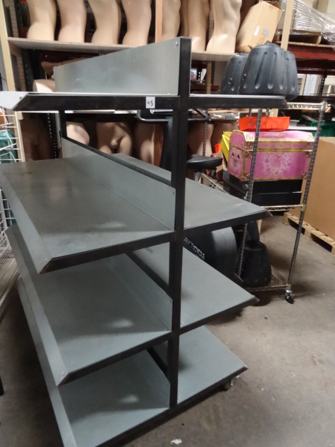 lot 46 image: Metal 4 Tier Double Sided Cart 4 Wheeled