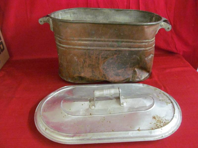lot 22 image: vintage copper broiler