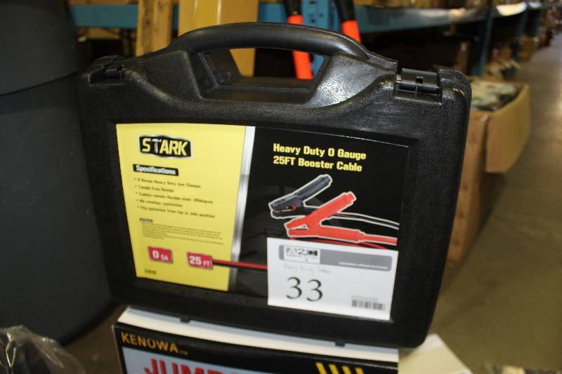 lot 33 image: Stark Heavy Duty 0GA 25ft Booster Cables