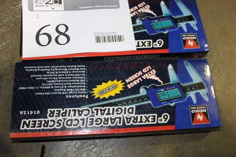lot 68 image: Lot of (2) Neiko Tools 6in. Extra Large LCD Digital Calipers