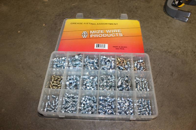 lot 73 image: Mize Wire Products Grease Fitting Assortment w Organizer