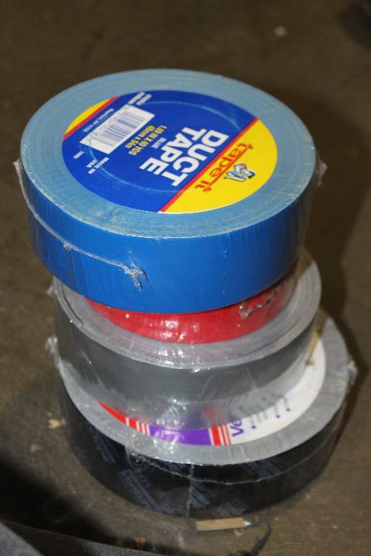 lot 61 image: Lot of (4) Rolls of Tape Includes Duct Tape 2in., 1.89in. Width Cloth Duct Tape