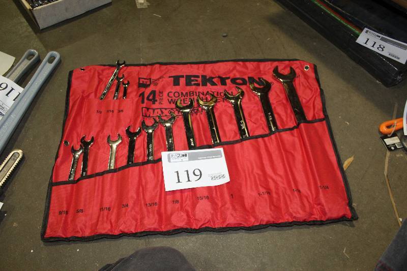 lot 119 image: Tekton 14-Piece Combination Wrench Set SAE