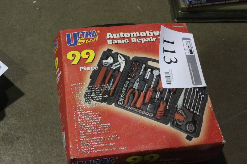 lot 113 image: Ultra Steel 99-Piece Automotive Basic Repair Kit