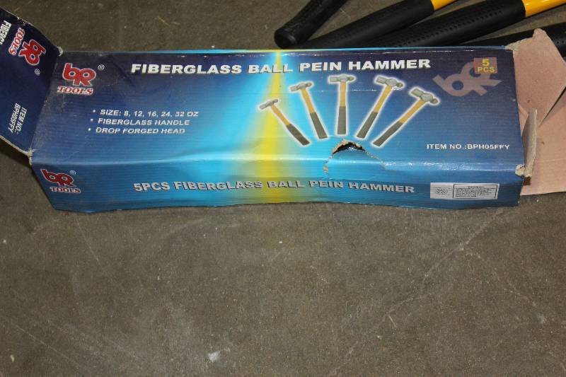 lot 148 image: 5-Piece Fiberglass Ball-Pein Hammers