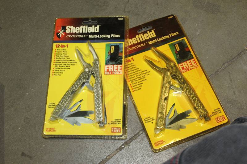lot 165 image: Lot of (2) Sheffield Crocodile Multi-Locking Pliers