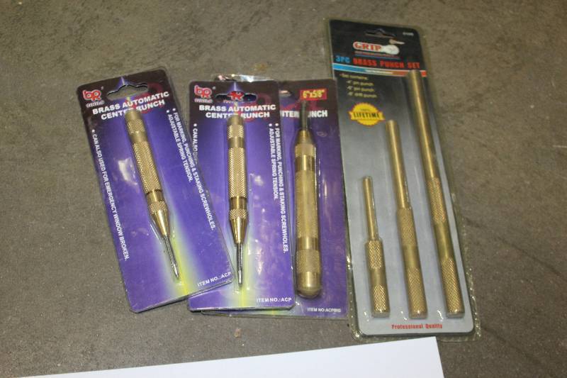 lot 195 image: Lot of (4) Brass Automatic Center Punch