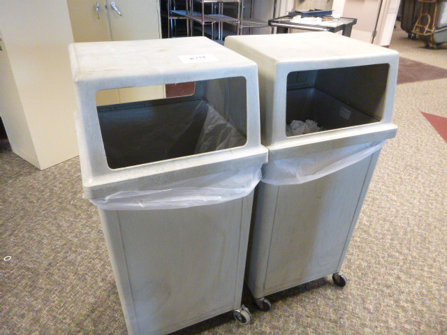 lot 144 image: 2 Rubbermaid Commercial Garbage Cans