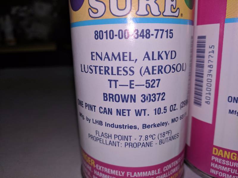 lot 231A image: (8) So-Sure Enamel Alkyd Lusterless Aerosol Paint Brown