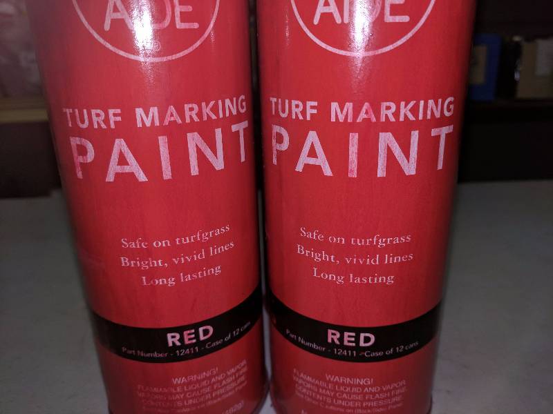 lot 240 image: (4) Red Turf Marking Paint Aerosol Cans