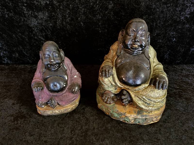 lot 14 image: Vintage Handmolded Plaster -BUDDHA, 11 & 8