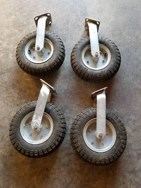 lot 47 image: Set of 4 Large Tire Casters, 4.103.50-6, Tube Type