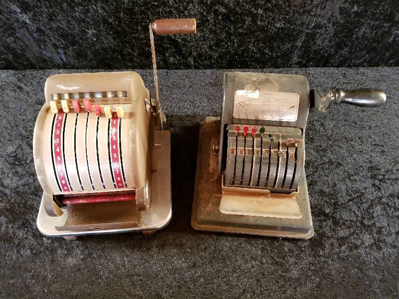lot 53 image: Pair - Vintage Adding & Checkwriter Machines
