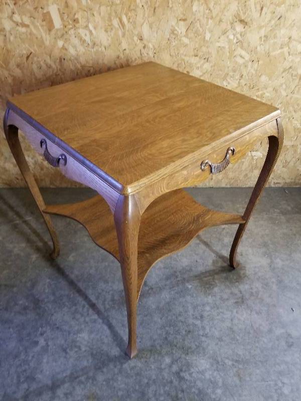 lot 74 image: Vintage Table, Solid Wood, 30x25x25, Very Nice Condition