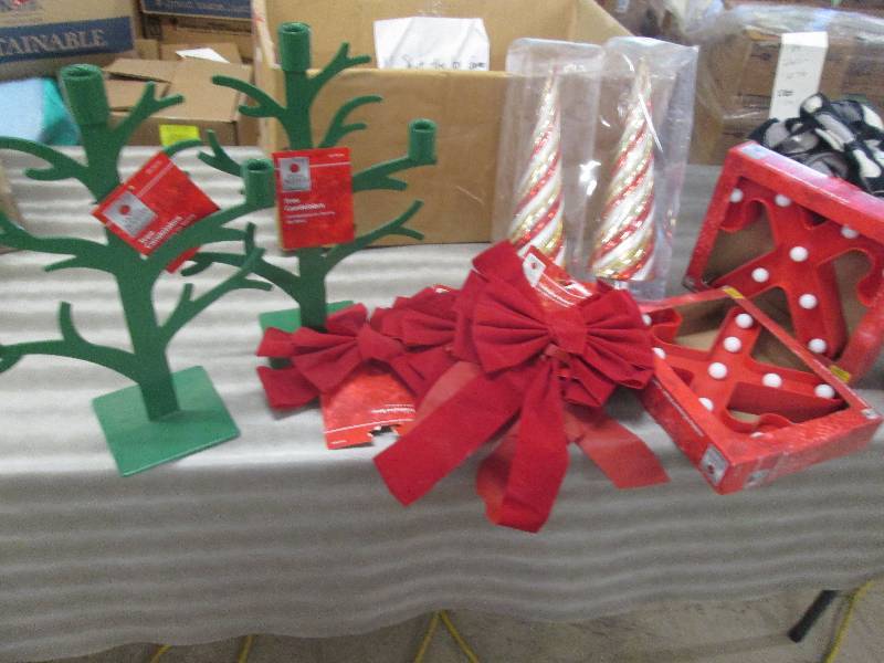 2 Candlebras , Bows, Candy Cane Mar...