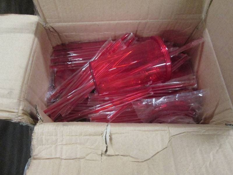 Case of 54 Red Plastic Tumblers wit...