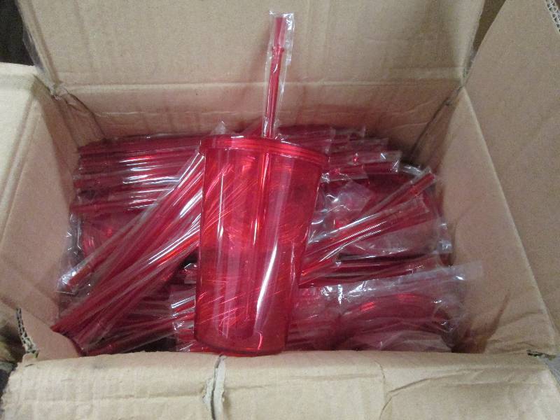 Case of 54 Red Plastic Tumblers wit...