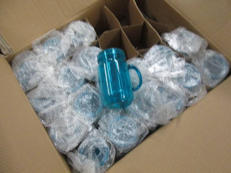 19 Turquoise Mason Jar Tumblers wit...
