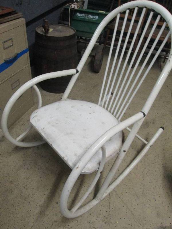 White Metal Rocker...