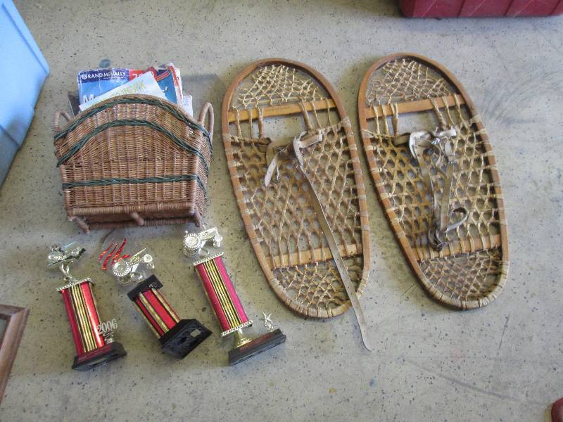 Vintage Snow Shoes, Magazine Rack, ...