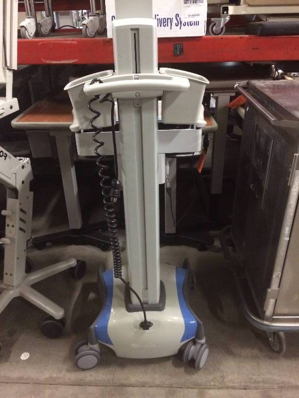 lot 13 image: WOW Retails NEW $4000 This is the Ergotron of Your FANTASIES Powered Light Up Rubbermaid Adjustable Computer Cart - Comes With Everything You See Excellent