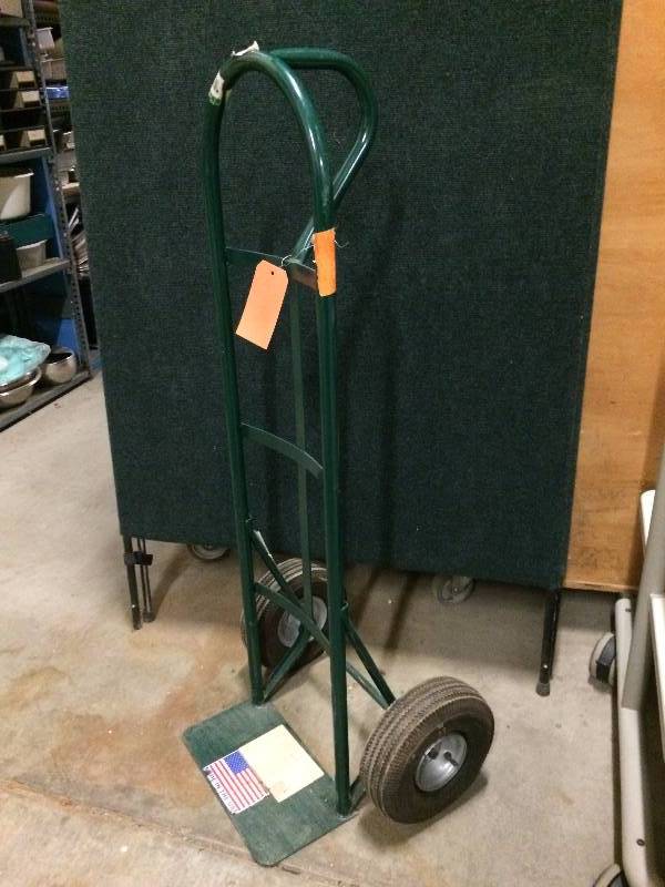 lot 29 image: Harper Trucks Super Steel 600 lb Capacity P-Handle Hand Truck BKTAK19 - Super Condition - Tires need inflation