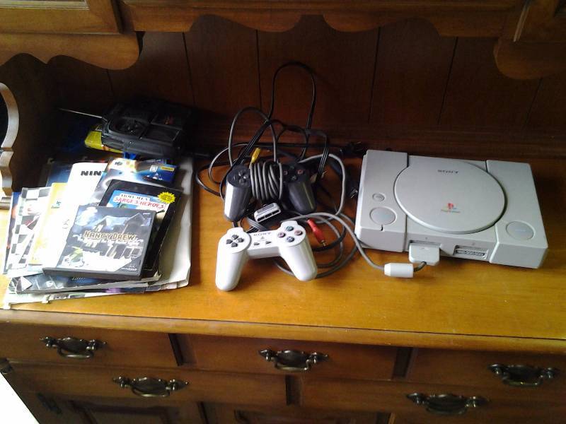 lot 73 image: Sony Play Station With Cords & Controllers, Ninetendo DS, Nancy Drew Game, Gaming Magazines