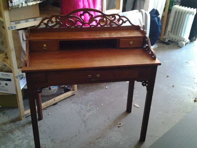 lot 127 image: Hand-Made All Wood Secretary Writing Desk 38x19x41