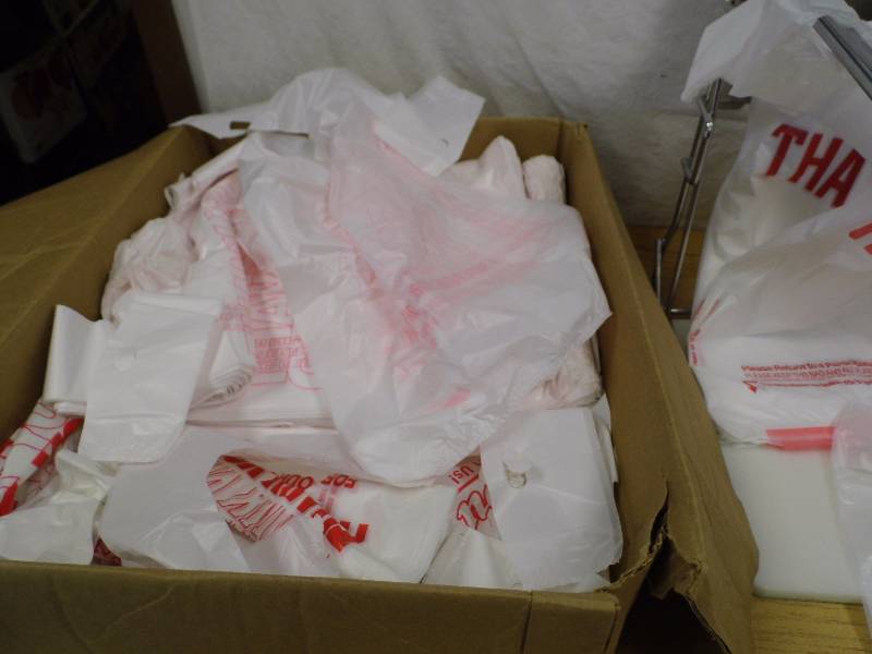 Plastic Shopping Bags w Holder