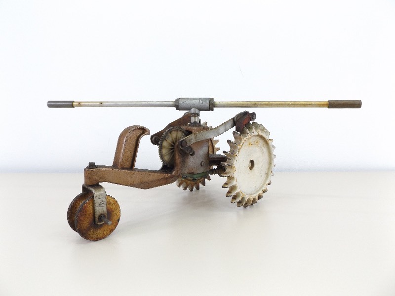 Vintage Cast Iron Tractor Walking Lawn Sprinkler