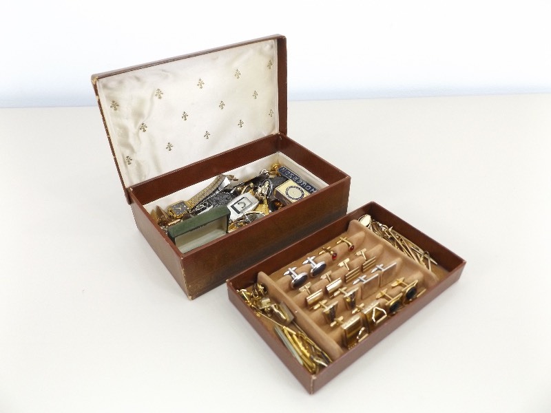 Jewelry Box Filled with Mens Jewelry
