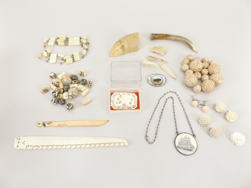 AntiqueVintage Carved Bone Jewelry