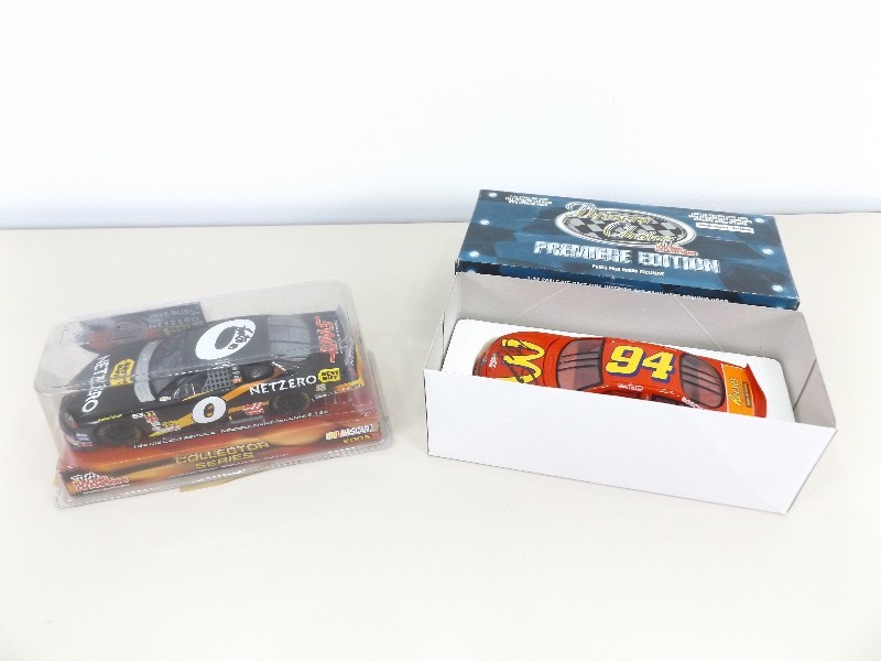 Billy Elliott and Mike Bliss Hand Signed 124 Scale Racing Champions Car and Bank