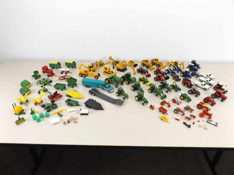 Large Lot of Ertl John Deere, etc. Die Cast Tractors, Construction, etc.&nbsp