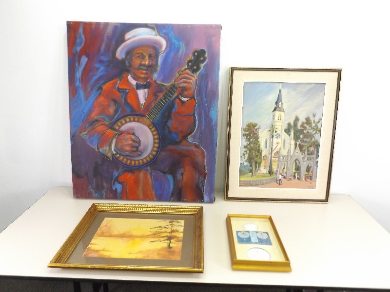 Lot of Oil on Canvas, Framed, Signed, etc. Artwork