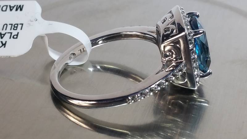 Genuine Cushion Cut London Blue Topaz Dinner Ring
