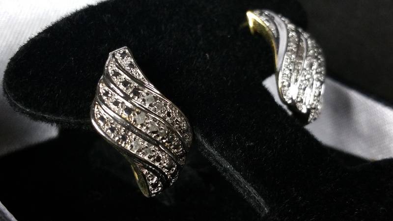 Large Diamond Estate Earrings