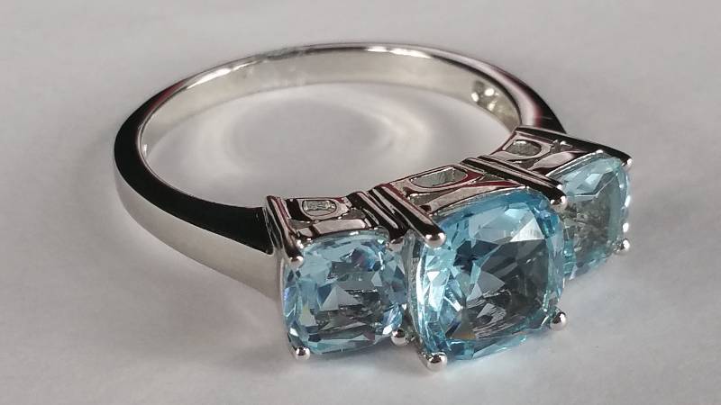 3.85 CT Blue Topaz Estate Ring
