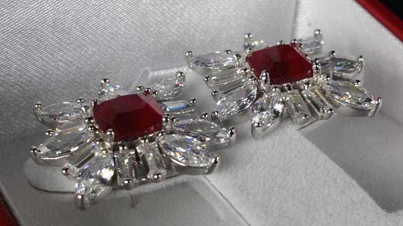 8 CT Ruby Estate Earrings