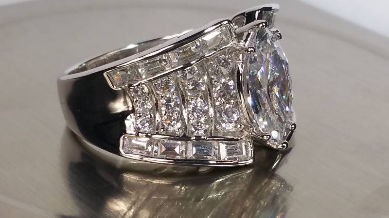 7.82 CT White Sapphire Estate Ring