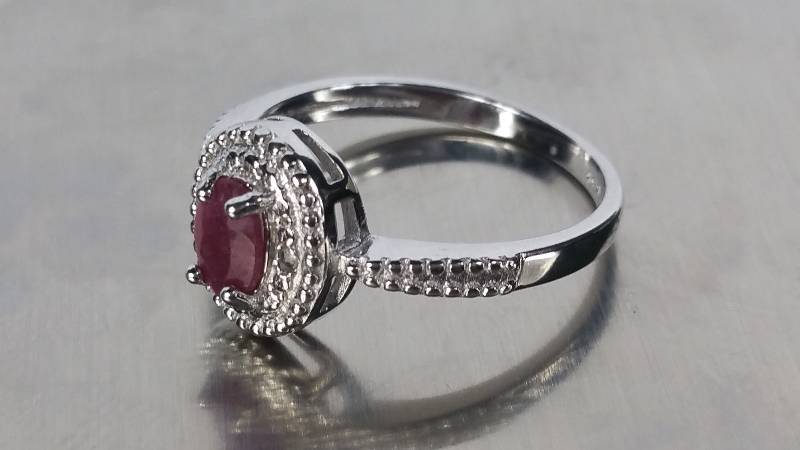 Genuine Ruby and Diamond Dinner Ring