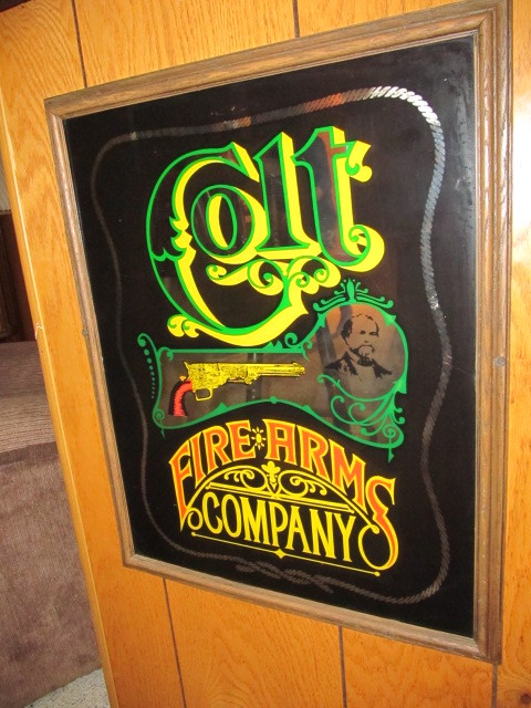 lot 3 image: Vintage COLT FIREARMS Advertising Mirror