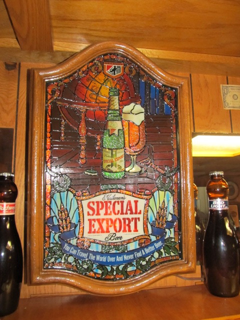 lot 5 image: Vintage Lighted SPECIAL EXPORT Stained Glass Style Beer Sign