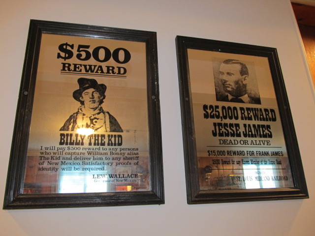 lot 54 image: SET OF 3 Old West Wanted Poster Mirrors