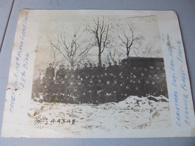 lot 82 image: WW1 Truck Company 103rd Division Photo