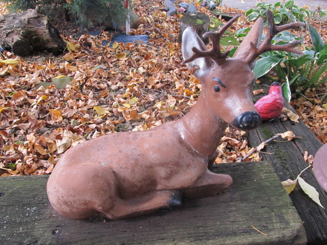lot 92 image: Vintage Deer Garden Statue