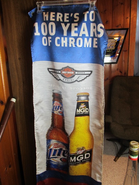lot 145 image: Harley DavidsonMiller Lite Advertising Banner