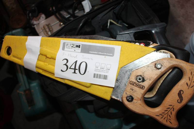 lot 340 image: Lot of (3) Hand Saws