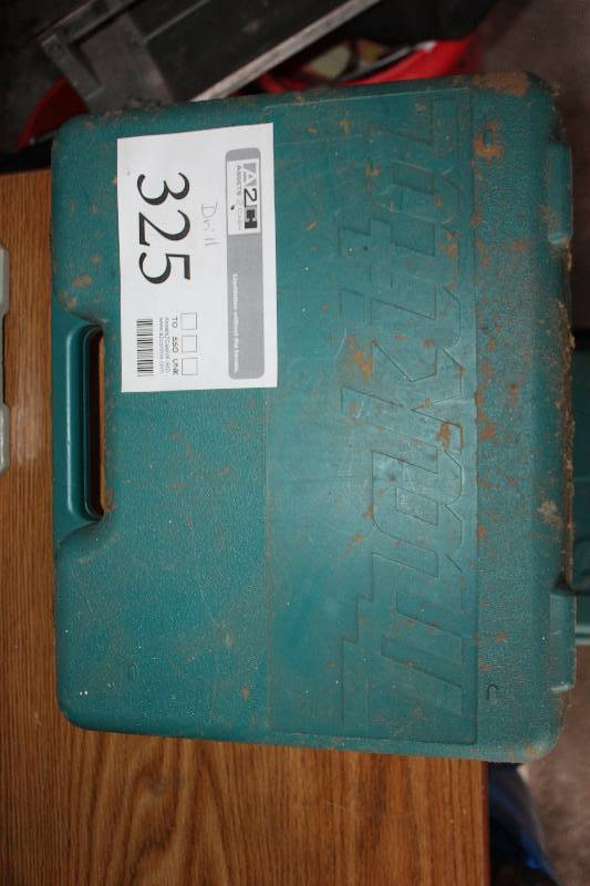 lot 325 image: Makita Cordless Drill w Bits, Battery, Charger, Case
