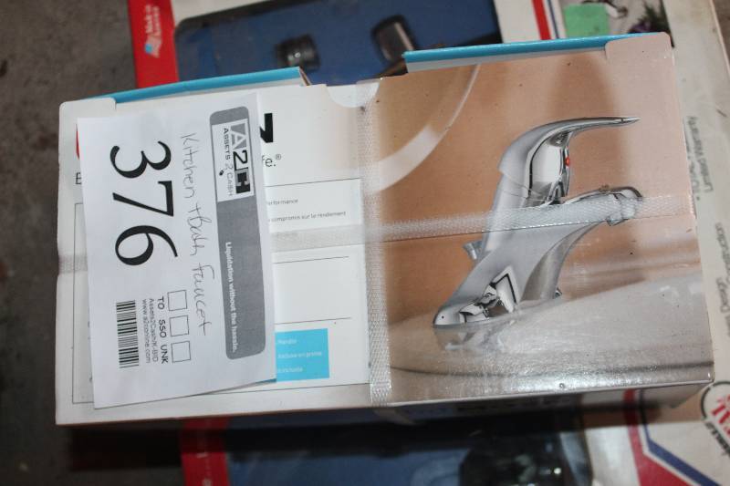 lot 376 image: Peerless Kitchen w Sprayer & Moen Adler Bath Faucet Sets